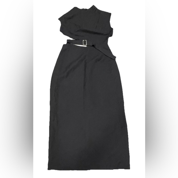 Third Form Cutout Maxi  Dress Womens XS Slit Lined Sexy Goth Linen Cotton Blend - Picture 2 of 13